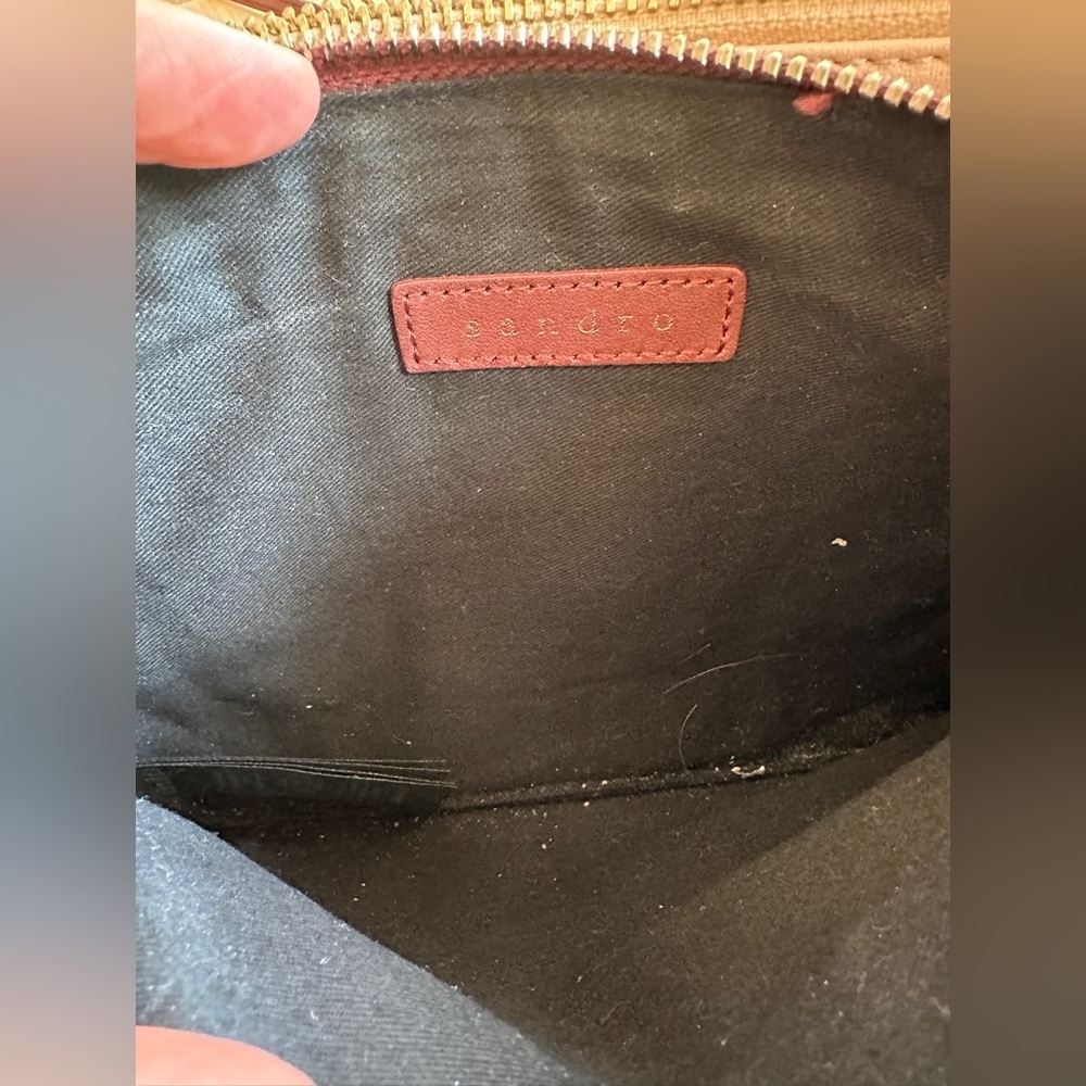 Sandro addict cross body bad burgundy and light pink. - Picture 11 of 12